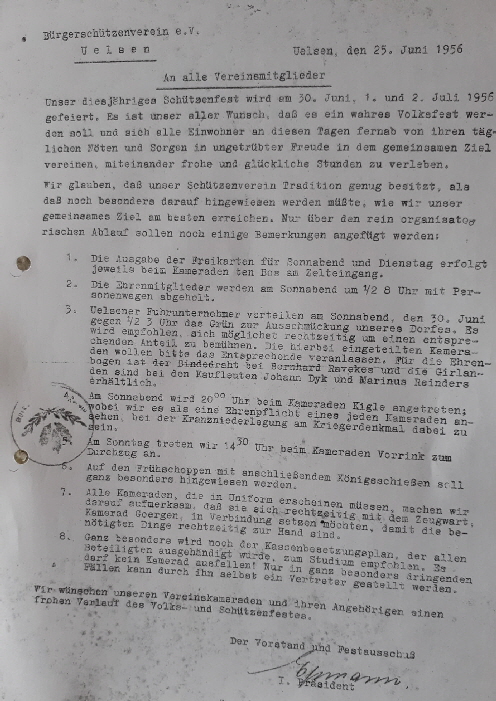 Einladung Schuetzenfest 1956